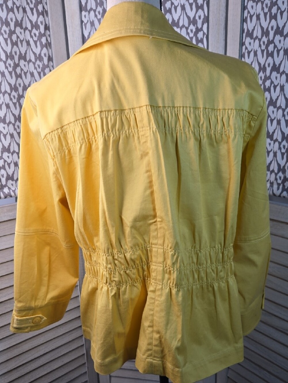 Joan Rivers Jacket Blazer Button-Front Lightweight 3/4 Sleeve Unlined Yellow - Picture 5 of 11